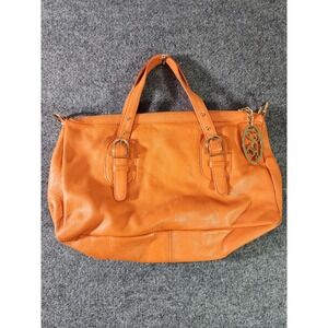 ONNA EHRICH DERIN SATCHEL ORANGE PEBBLED LEATHER PURSE